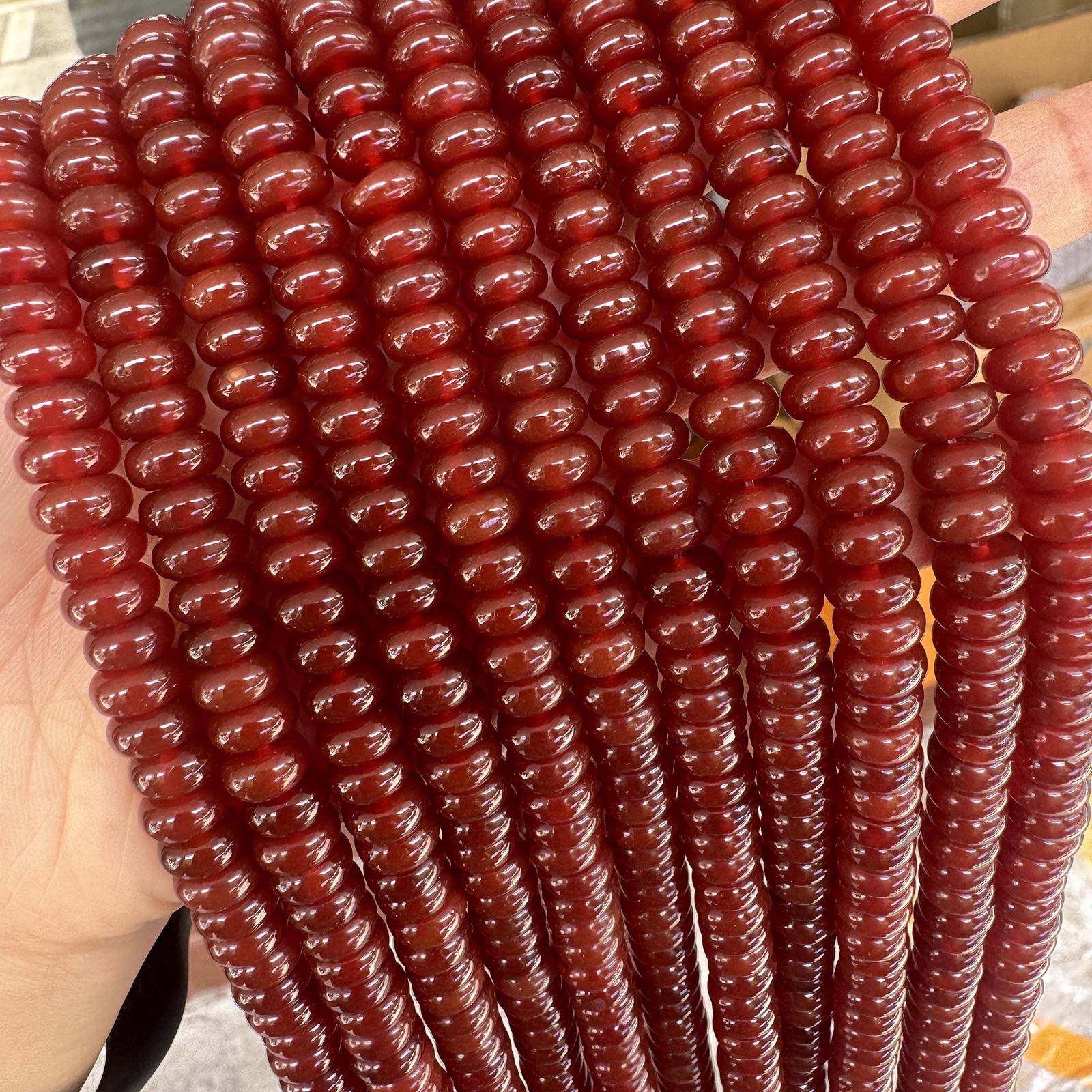 Natural Red Agate Abacus Beads String for DIY Jewelry: Handmade Bracelet & Necklace Spacer Accessories