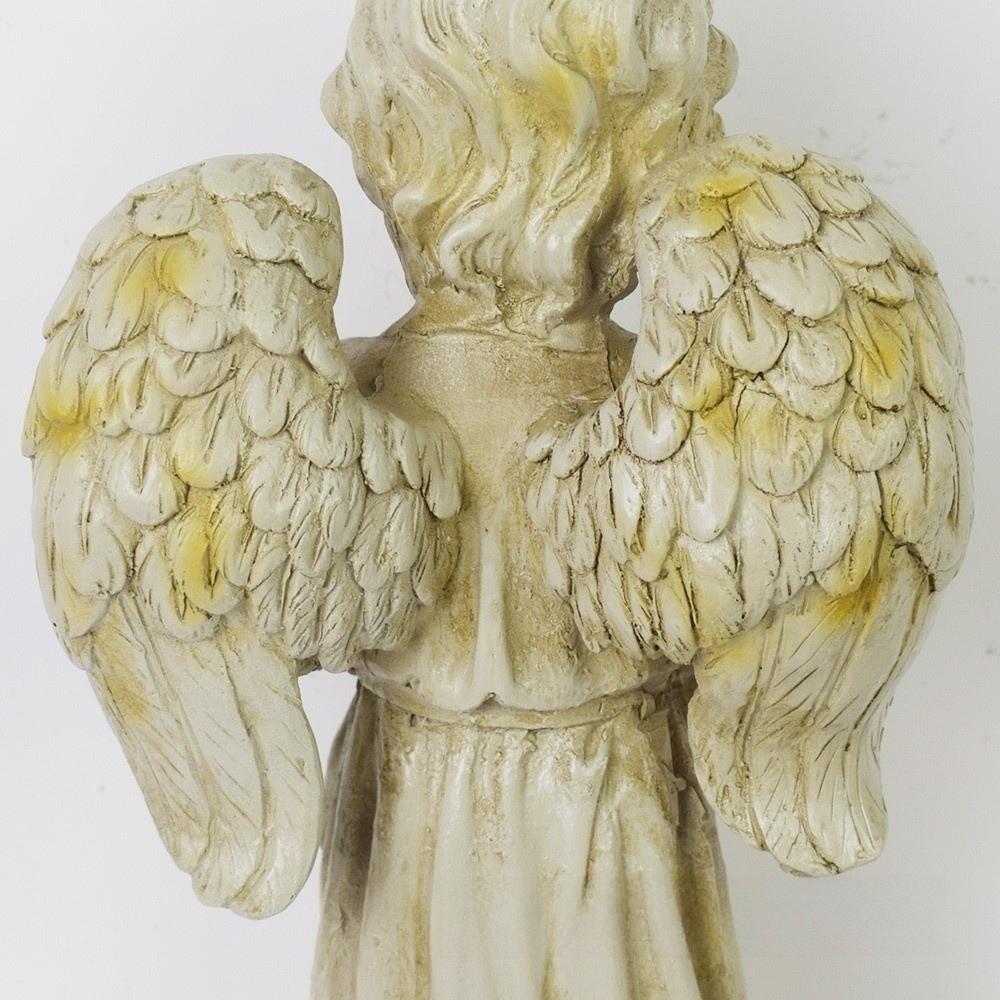 Solar Powered Resin Praying Angel Figurine Praying Pose Memorial Angel Porch Decoration