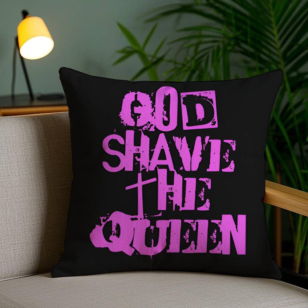 Luxurious Design Save The Queen-A Pillow Case Anti-dustmite Pillowcase Invisible Zipper Silky Short Plush Sofa Cushion Cover