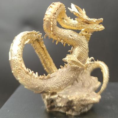 8cm Messing Chinesischer Drache Ornament Tier Metallfigur Heimdeko Desktop Handwerk Skulptur Dekoration
