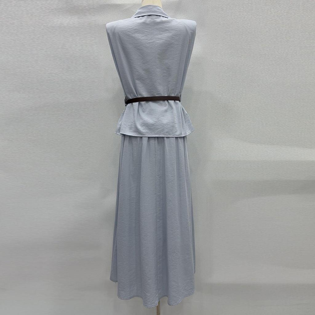 Sleeveless Top & Skirt Set - French Style Summer Fashion, Slim & Elegant Design