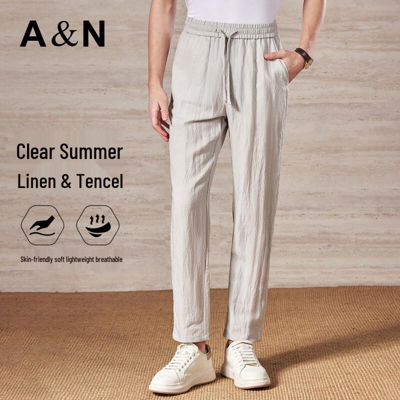 Antonio Men s Linen-Lyocell Blend Casual Trousers 4XL