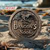 Round Fantasy Dragon Floral 2D Metal Tin Wall Sign for Home Decor