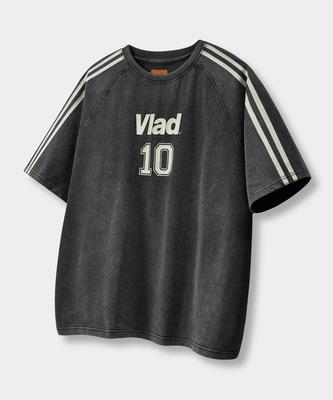 Dimiteulibeullaeg Vlad Vtg Track Artwork Short Sleeve T-Shirt_Pigment Charcoal
