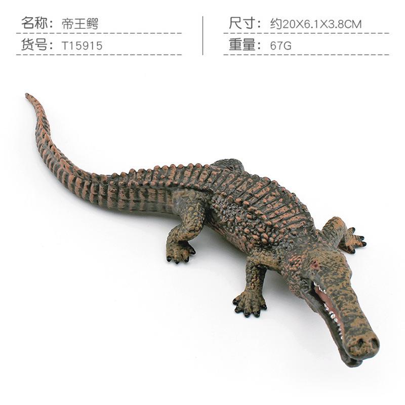 Simulation Amphibian 3 Crocodile Model Toys, Alligator Fish-Eating Crocodile Emperor Crocodile Decorative Static Ornament