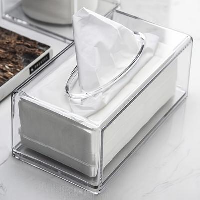 Square Clear Tissue Box Holder Table Clear Dryer Sheet Dispenser Rectangular for Bathroom Bedroom Living Room and Cars