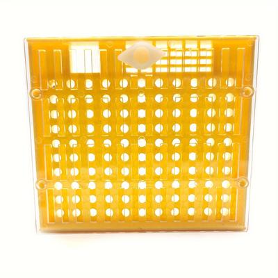 1pc Bee Queen Rearing Box - Yellow Plastic with Multiple Compartments & Observation Window, 5.12x5.79x1.1in Beekeeping Equipment