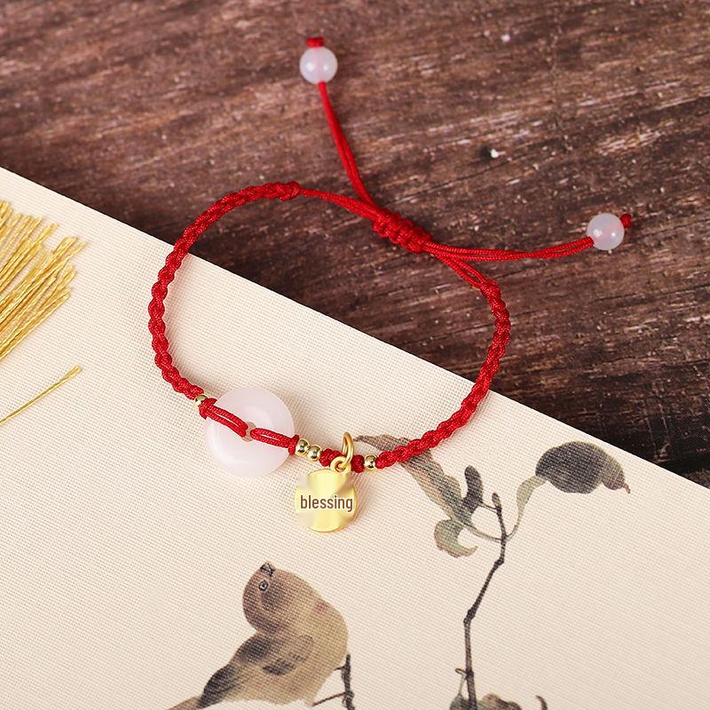 Kuaishou Fu Woven Hand Rope Bracelet: Peace Buckle for Couples & Best Friends - Korean Style, Simple, Elegant Student Jewelry