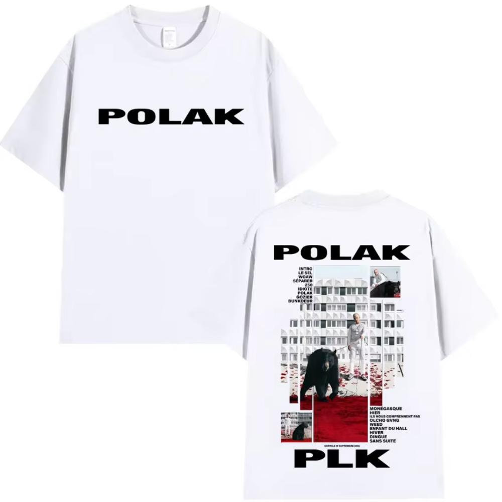 Sänger Polak Plk Baumwoll-Print T-Shirts Neuheit T-Shirt Herren Damen Y2K Trend Lässige Kurzarm Kleidung Sommer Streetwear T-Shirt