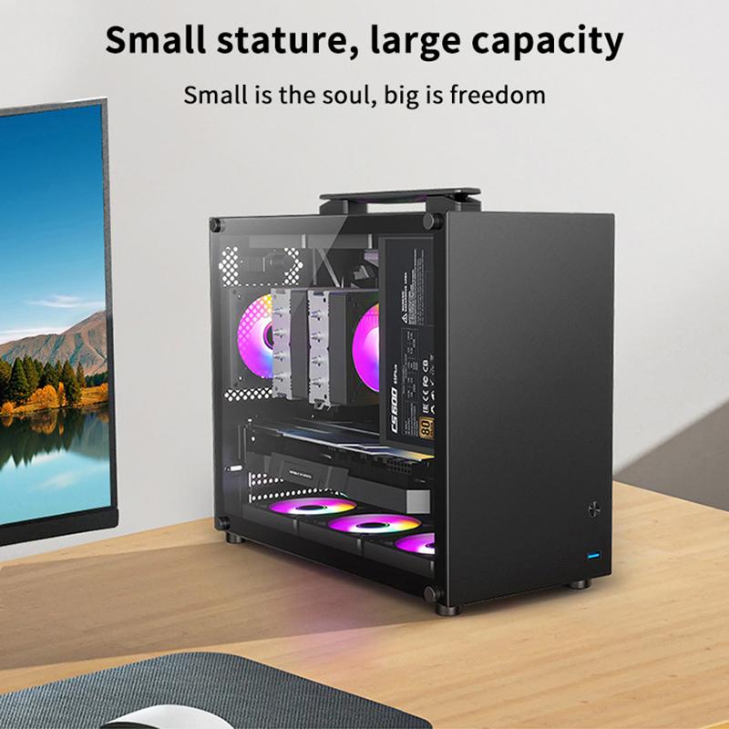 Translation Gaming Computer Case With Grip Handle Cooling Pc Tower For M-Atx/Itx Motherboard Usb3.0 338Mm Graphic Card Length