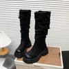 Suding Home! Fashion Versatile Platform Knight Boots Women's Autumn 2025 New Retro Skinny Long Pile Boots