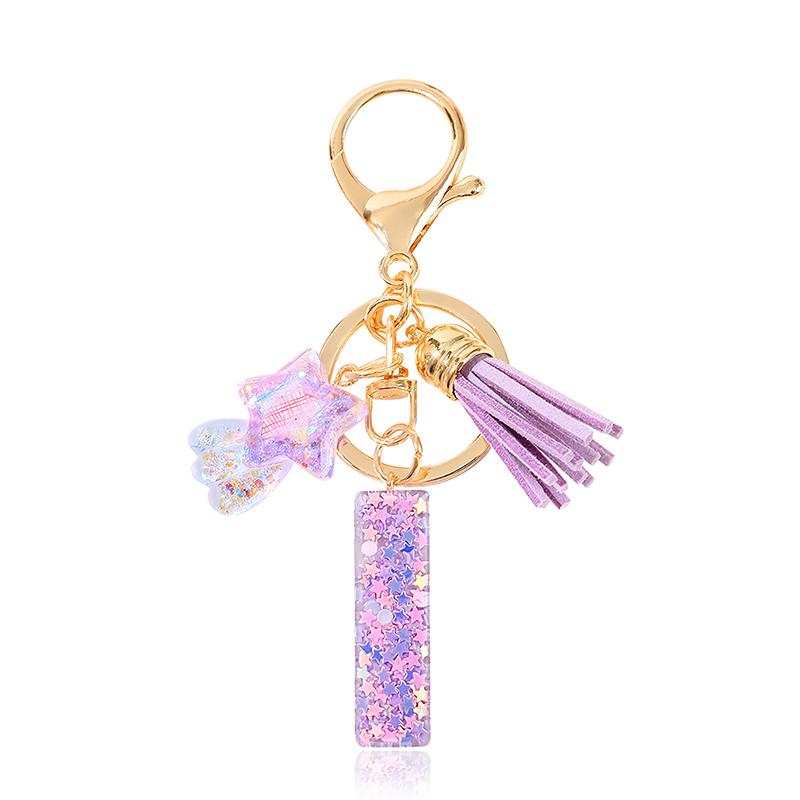 Diy A-Z Letters Keychain Metal Holder Pendent Key Chain Women Car Key Ring Simple Letter Name Key Party Gift Jewelry