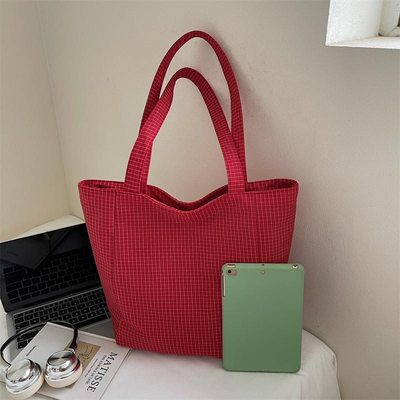 Plaid Shoulder Bag Women's Large Capacity Tote Bag