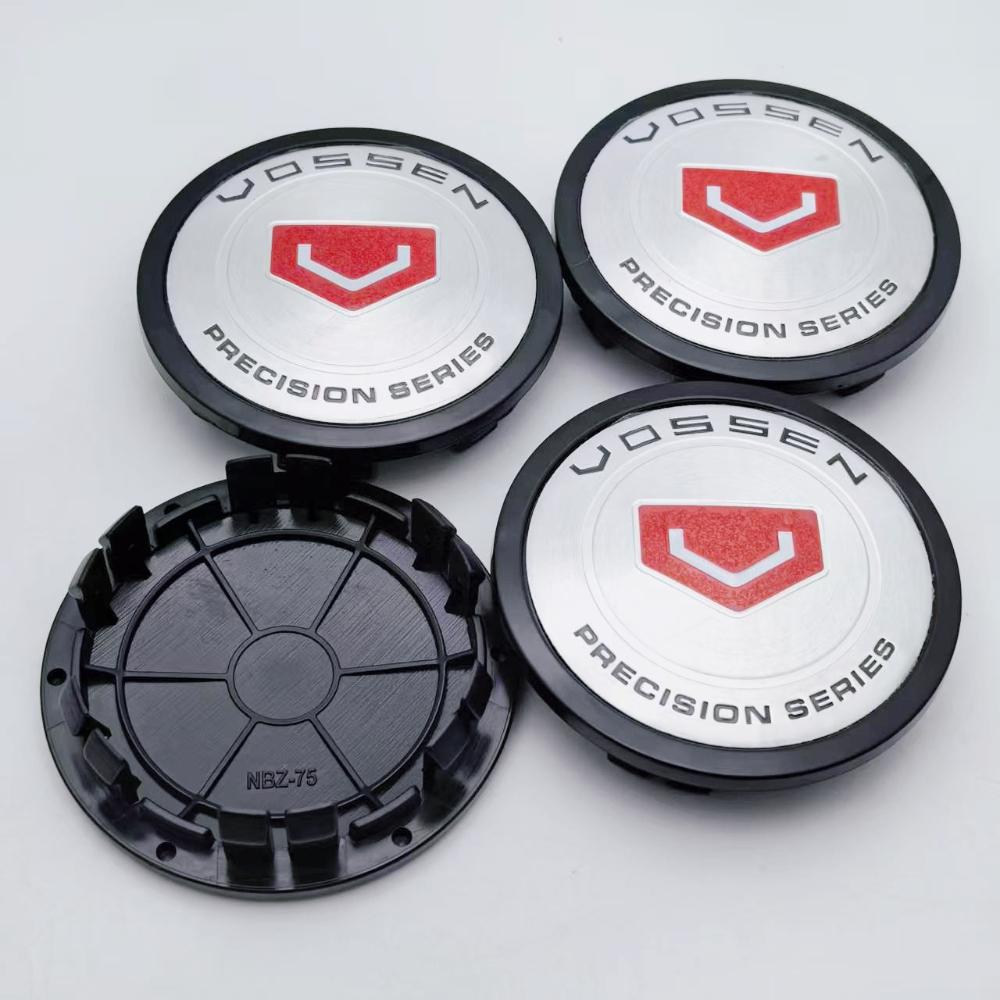 4pcs 75MM Clips 65MM Vossen Logo Emblem Badge Car Wheel Center Caps Wheels Hub Dust Cap Rim Hubcaps Dust Cover Car Accessories
