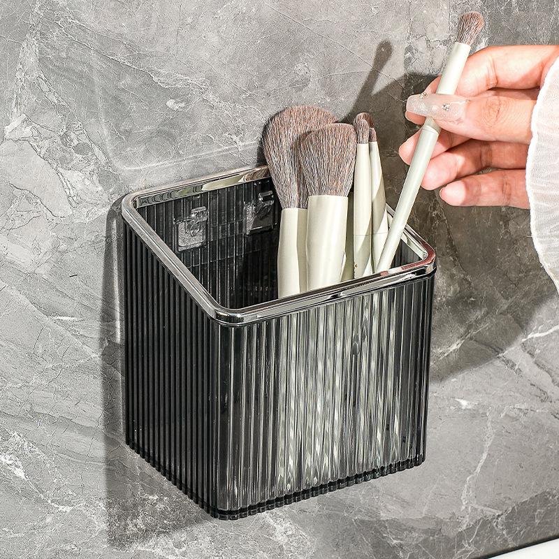 Punch-Free Wall-Mounted Bathroom Storage Box for Cosmetics and Washcloths