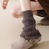 New Coral Fleece Leg Warmers Solid Color Warm Mid-Calf Sock Thickened Harajuku Middle Tube Socks Women