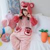 Girls Warm Coral Fleece Pajama Set With Feet Winter Sleepwear Toddlers 3-8 Years Soft Cozy One-Piece Sleepsuit