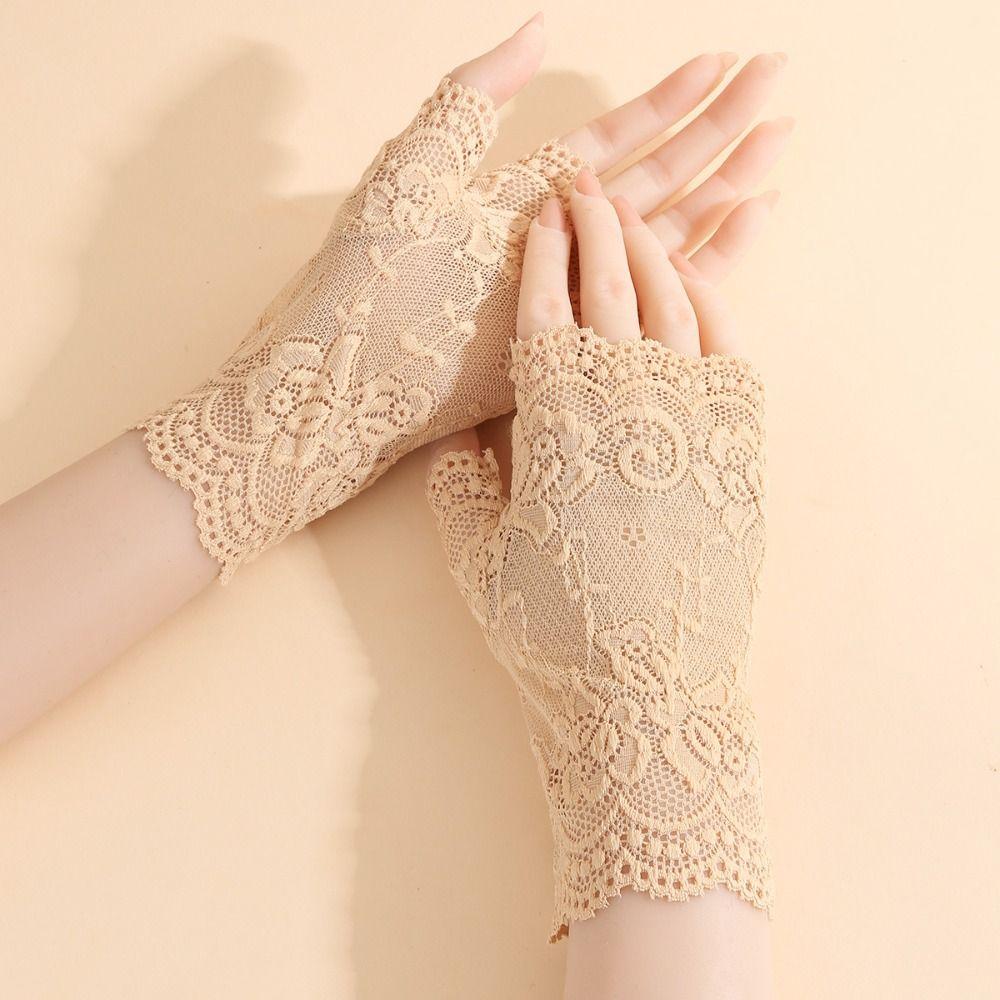 Sunscreen Short Gloves Half Finger Driving Gloves Fashion Performance Gloves Dance