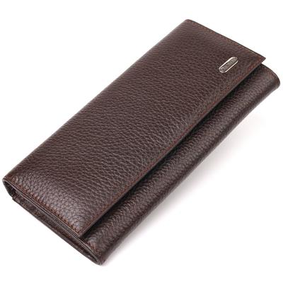 Cartera elegante para mujer de piel granulada natural CANPELLINI Wallet 21629 Marrón