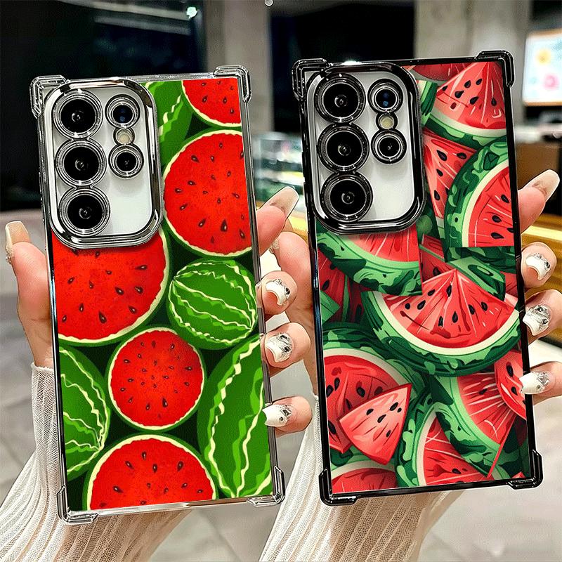 Wassermelone Sommerfrucht Weiche Handyhülle Für Samsung Galaxy S26 Ultra S25 Edge S24 FE S23 Plus S22 S21 + S20 Galvanisiert Anti-Fall Fu