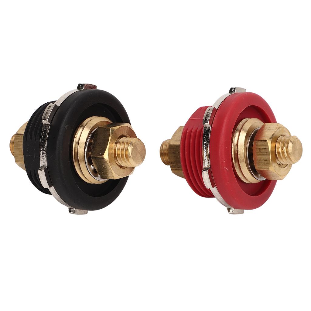 2PCS 3 8in Thru Panel Battery Terminal 250A Black Red Universal Battery Connector for RV Boat