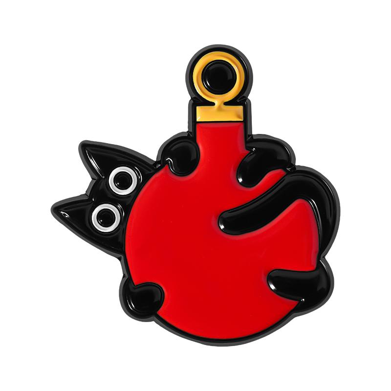 Black Cat Christmas Tree Enamel Pin Xmas Stocking Star Cute Animal Holiday Kitten Brooches Lapel Badge Jewelry Gifts for Friends