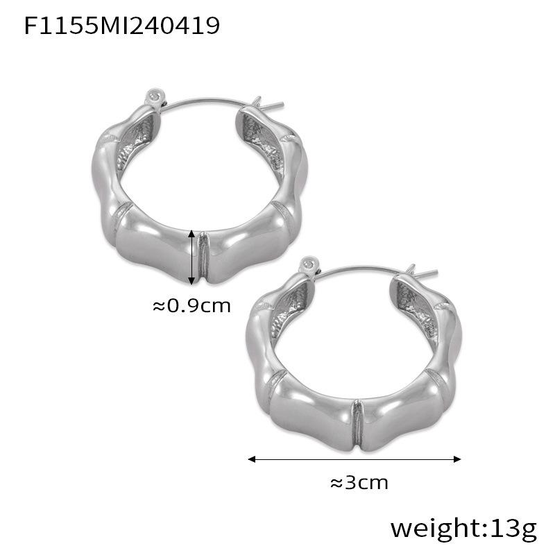 European & American C-Shaped Geometric Stud Earrings - Gold-Plated Titanium Steel Niche Design for Women