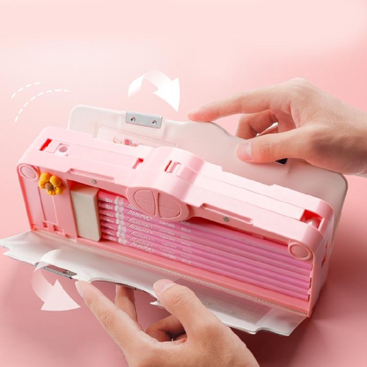 Novelty Pencil Box with Safety Scissors Sharpener Timetable Finger Wrap Tape Clear Ruler Eraser for Children Boy Girl