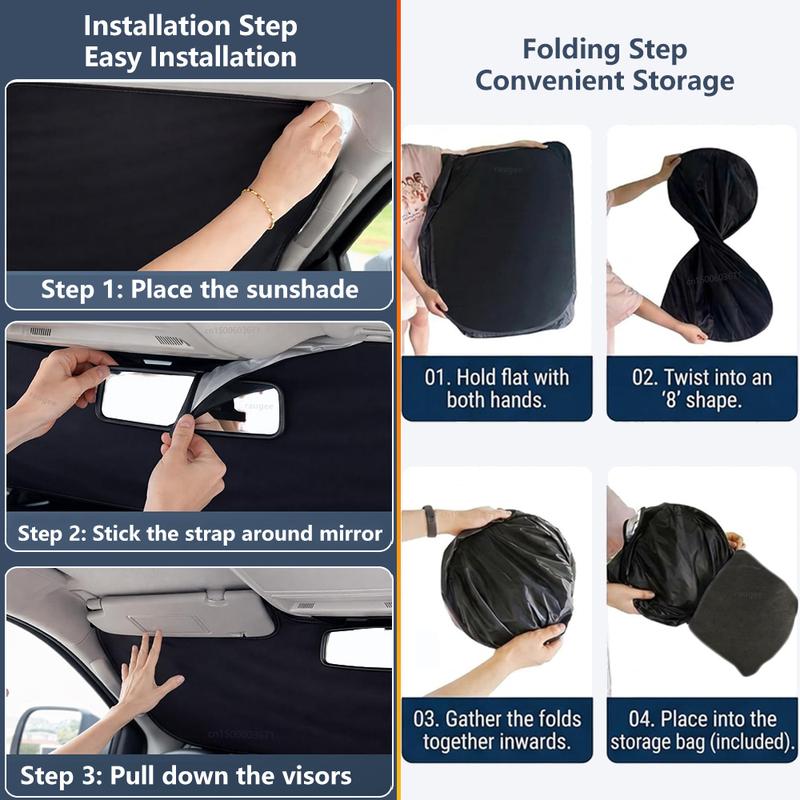 Windshield Sun Shade Car Front Window Anti UV Sun Protector Folding Sunshade for Windshield Glass Cover Car Interior Accessories