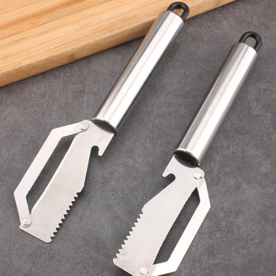 Stainless Steel Vegetable Peeler Multi-Function Fruit Potato Peeler for Pineapple Pumpkin Sugarcane Ergonomic Bottle Opener Rust-Proof Essential