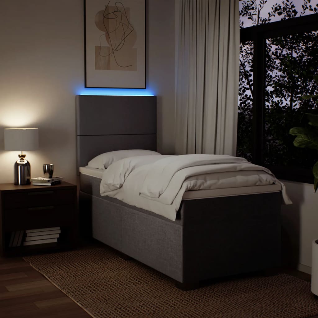 Vidaxl Letto Continentale Con Materasso, Taupe, Tessuto, 90X200 Cm