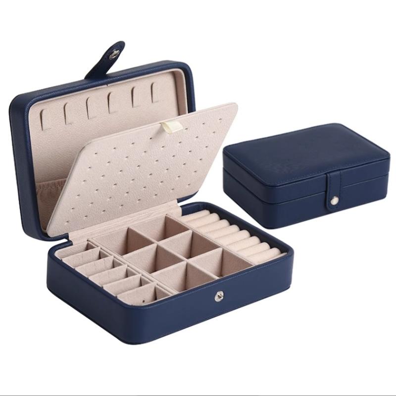Jewelry Box Portable Storage Organizer Earring Rings Holder Pu Leather Fashion Large Capacity Women Jewelry Display Travel Case