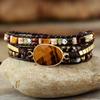 BLINGBAY Women's Bracelet Egg Shape Tiger Eye Stone Bracelet Hand Woven Multi-layer Bracelet Jewelry Girls Party Birthday Jewelry Gift