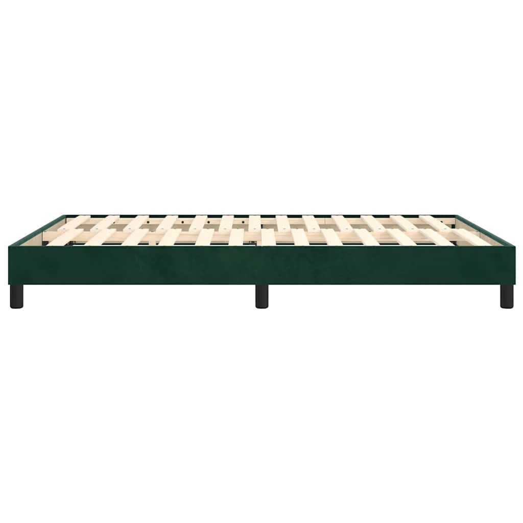 Vidaxl Bedframe Zonder Matras, Donkergroen, 140X190 Cm, Fluweel