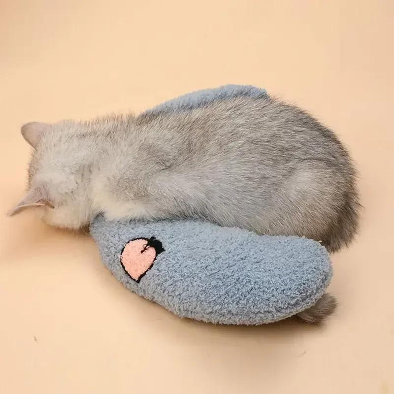 1PC Little Pillow for Cats, Ultra Soft Fluffy Pet Calming Toy Half Donut Cuddler for Joint Relief Sleeping Improve