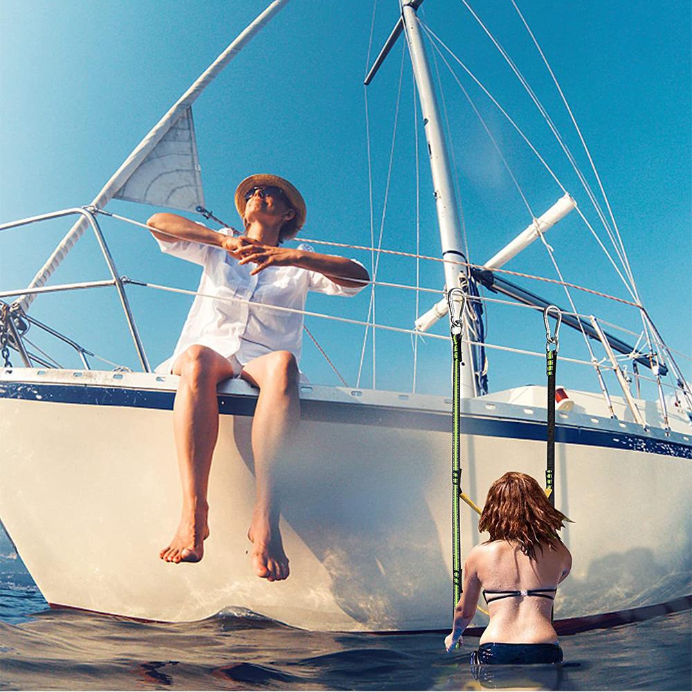 4-Steps Boat Rope Ladder For Inflatable Boats, Fishing Boats, Kayaks, Motorboats