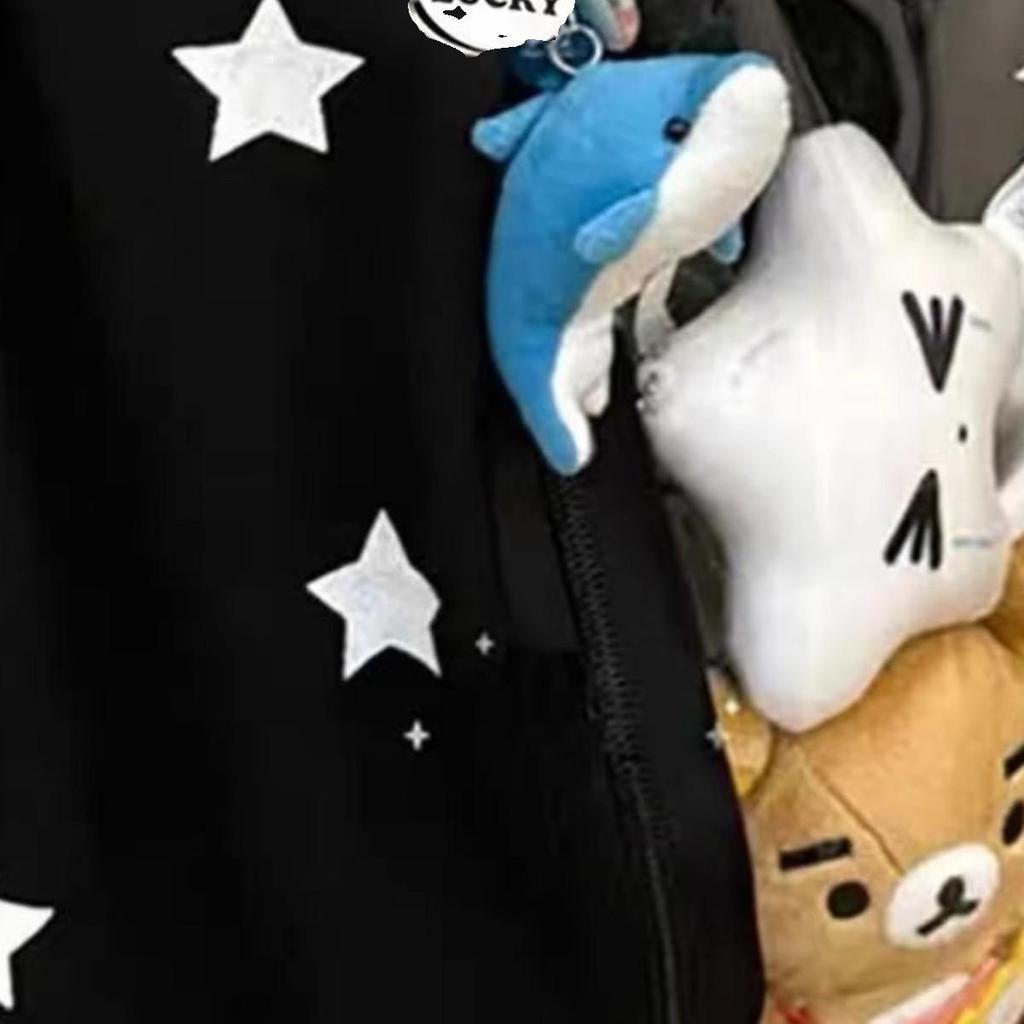 Star Print Drawstring Commuter Backpack 2025: Large Capacity, Lightweight Canvas and Transparent Ita Bag