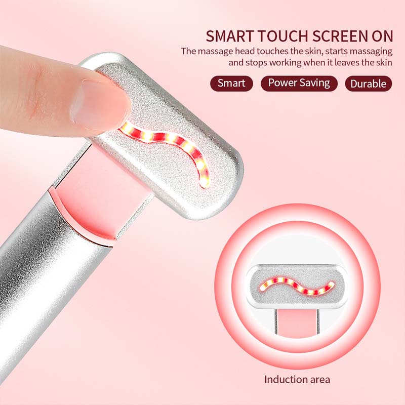 Electric Heat Eyes Massage Machine Facial Micro Beauty Equipment Ems Led Vibrating Wand Face and Eye Massager Instrument