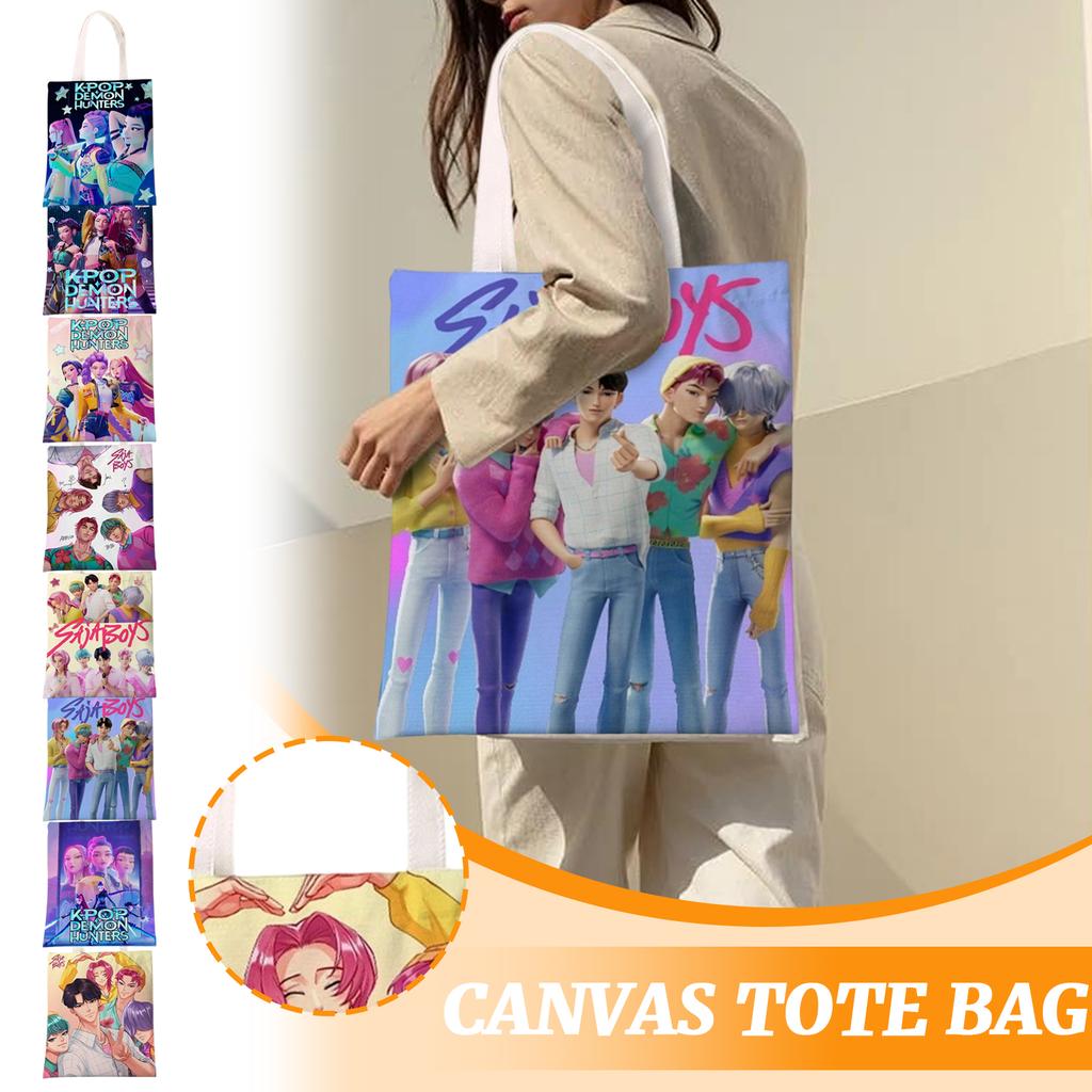 Cartoon Anime Boys And Girls Canvas Bag Shaka Men's Group Hunting Peripheral Double-sided Color Printing Shoulder Bag