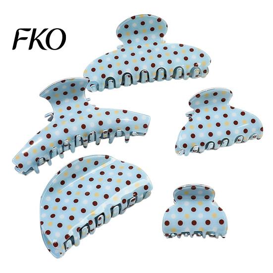 High Elastic Hair Claw Back Head Claw, Strong Bite Force Clip, Dot Print Grip Clip Large Anti-Slip Teeth Accessory for Daily