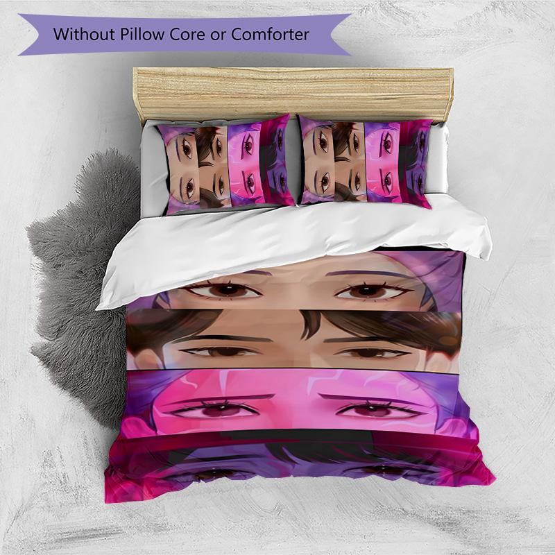 Set Biancheria da Letto KPOP Hunter 3 Pezzi Copripiumino Chiusura Include 1 Copripiumino & 2 Federe per Tutte le Stagioni Camera da Letto Casa Arredamento Stanza del Dormitorio