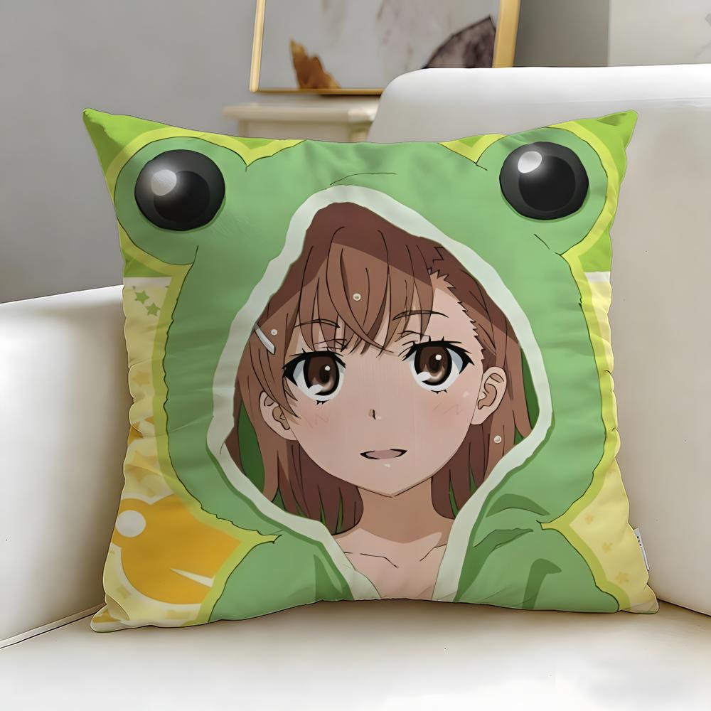 anime A Certain Scientific Railgun Cushion Cover Soft & Easy-Wash Pillow Case – Versatile for Couch, Bed, Travel and Office