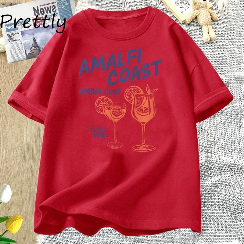 Cocktail T Shirt Aperol Spritz Tshirt Italy Travel Tshirt Italian Girl Trip Retro Graphic Tee Women Unisex Cotton Short Sleeve Tee S