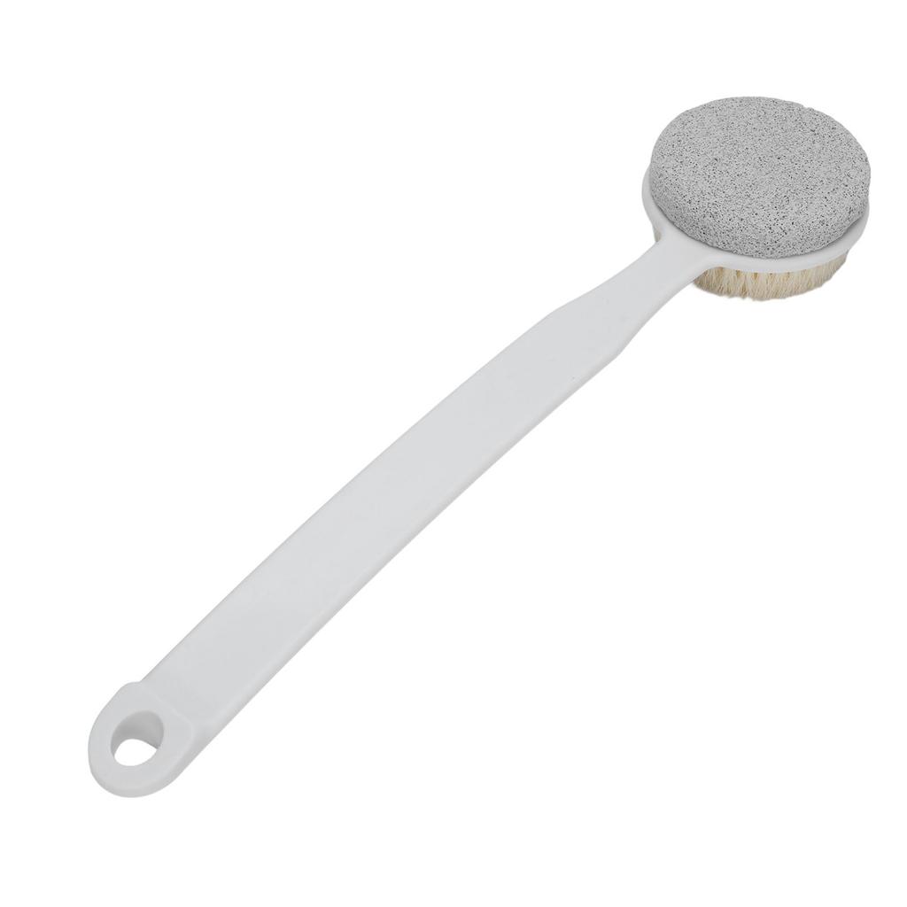 2 In 1 Foot Scrubber Stone and Shower Brush Long Handle Foot Scrubber Body Brush with Hanging Hole