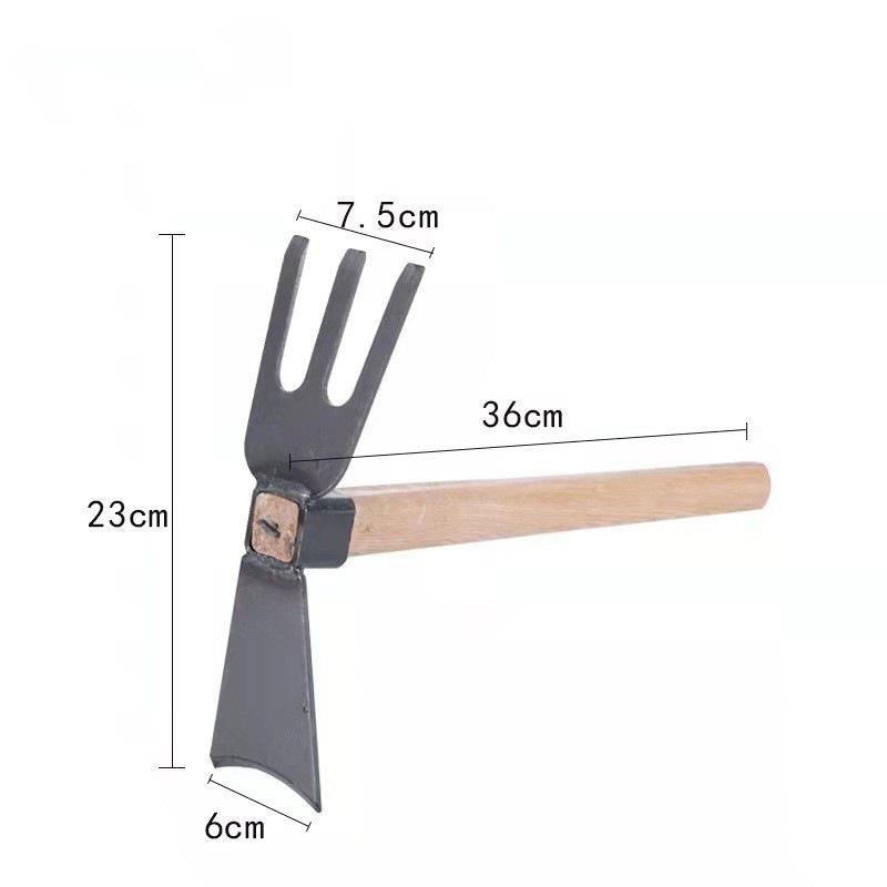 Short-Handled Gardening Hoe and Rake for Weeding and Vegetable Care