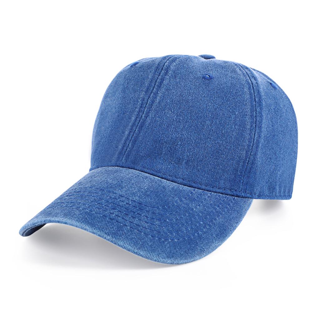 Gewaschene, verwaschene Baseballkappe aus Denim mit auffälligen Nähten, Sechs-Bahnen-Design, Schirmmützen-Stil zur DIY-Individualisierung – Perfekt für Sommer und Herbst.