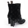 Excellent LOUIS VUITTON short boots Silhouette Line Monogram Velour black 37.5 Used