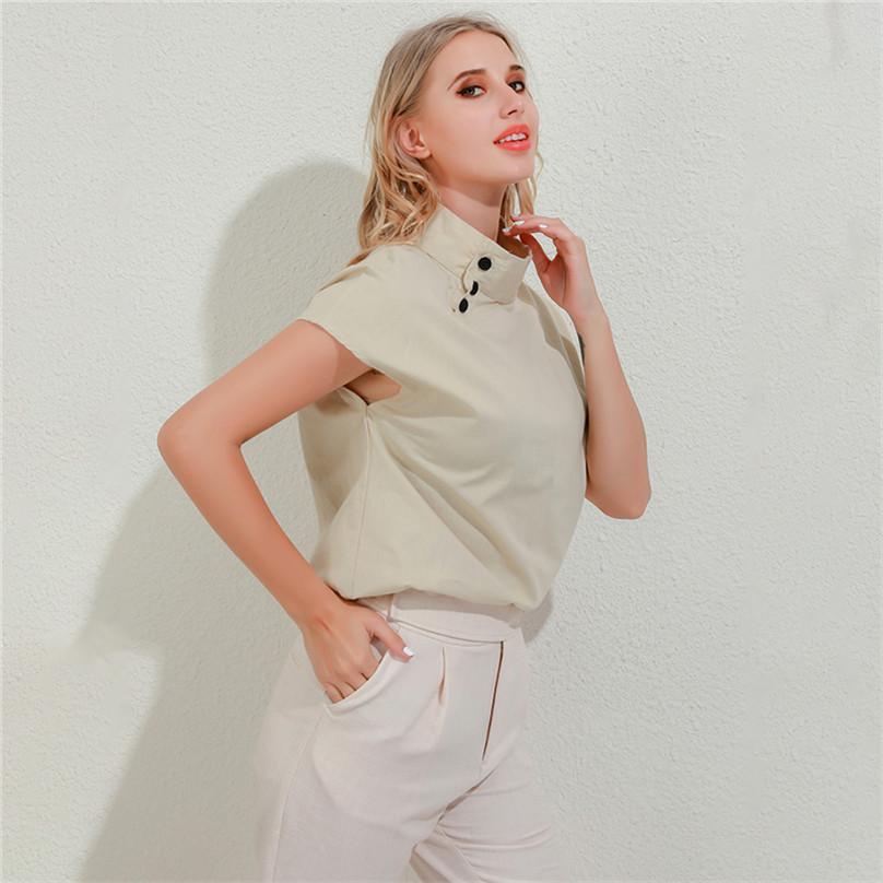 Hochwertiger Sommer Mode Damen Pullover Kurzarm Hemd Einfarbig Geknöpft Lässig Locker Oberteil