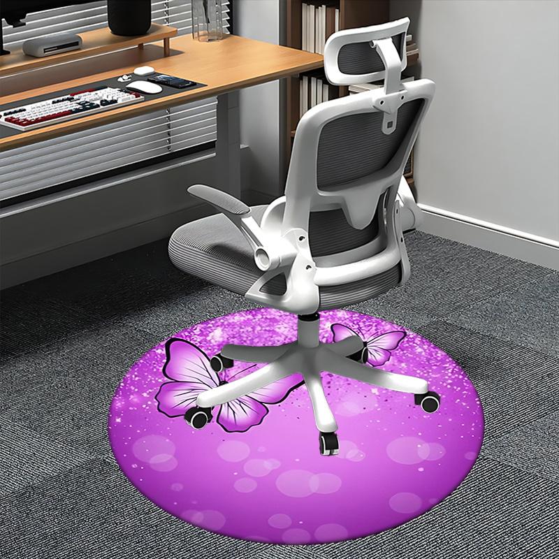 Purple Butterfly Office Carpet Chair Mats, Home Decor, Sofa Rug, Office Carpet Gift for Bedroom, Living Room, Various Rooms1118066a