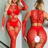 Sexy Fancy Underwear Open Crotch Fishnet Bodysuit Women Sexy Lingerie Crotchless Bodystocking Erotic Heart Costume Adult Sex Set
